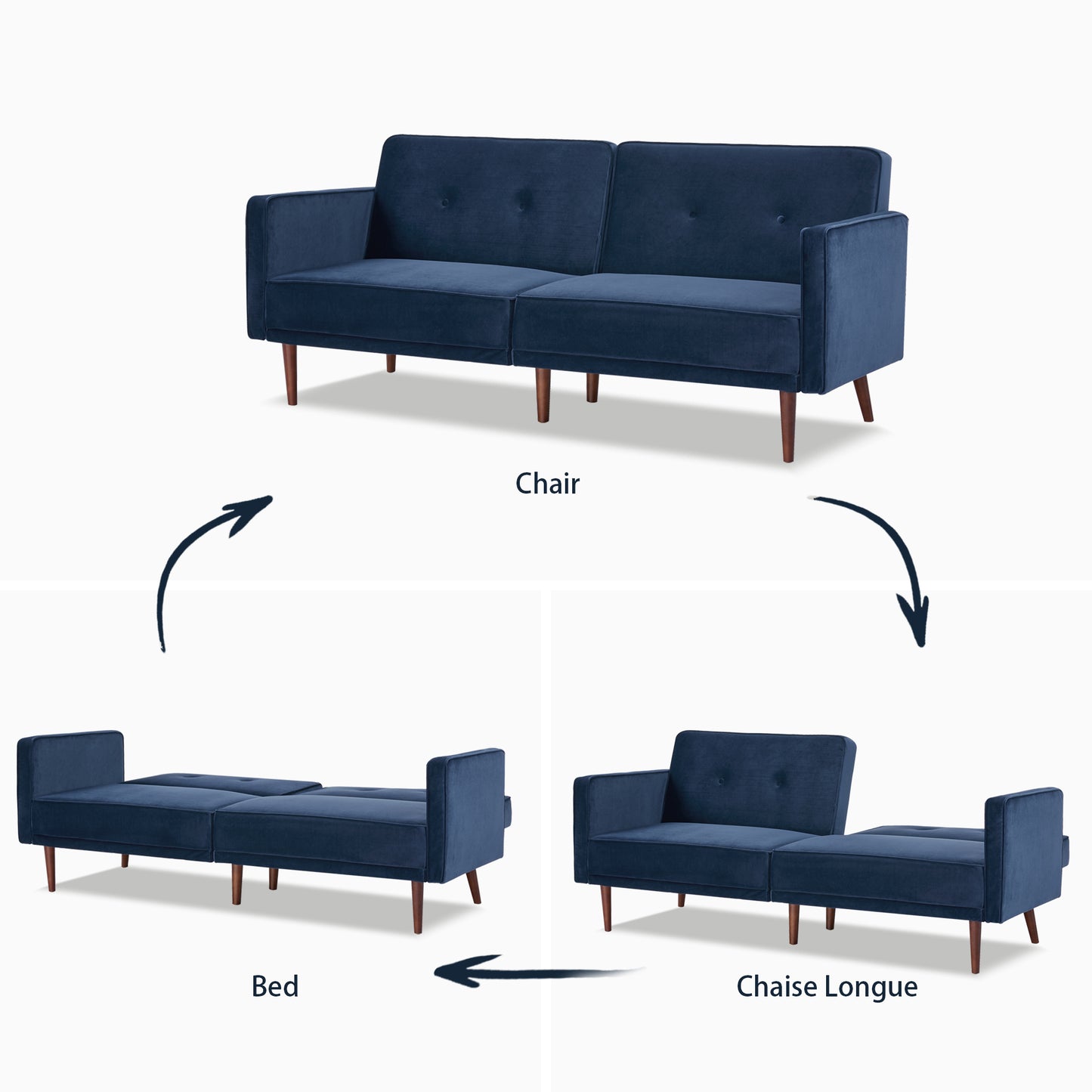 Moreno Convertible Sofa - Velvet